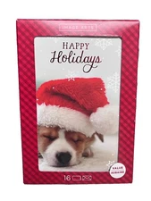 Image Arts Boxed Christmas Cards 16 Cards with Envelopes (1 Design) Puppy