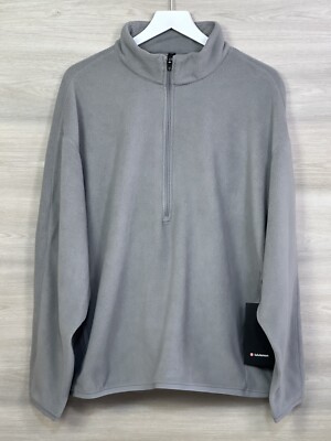 Lululemon Oversized-Fit Fleece Half Zip Stretch Size XL Gull Grey