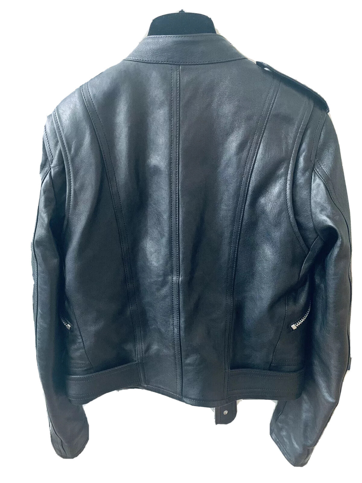 Giacca moto in pelle borchie nere Saint Laurent YSL taglia 36