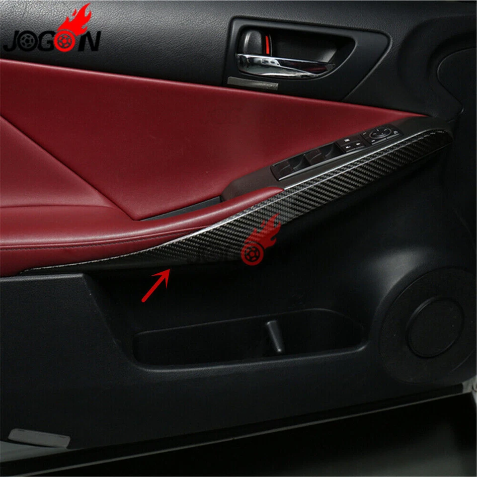 Kit de manija de panel de puerta trasera delantera de carbono real para Lexus IS300 350 500 F Sport 21+ Foto 3 de 4