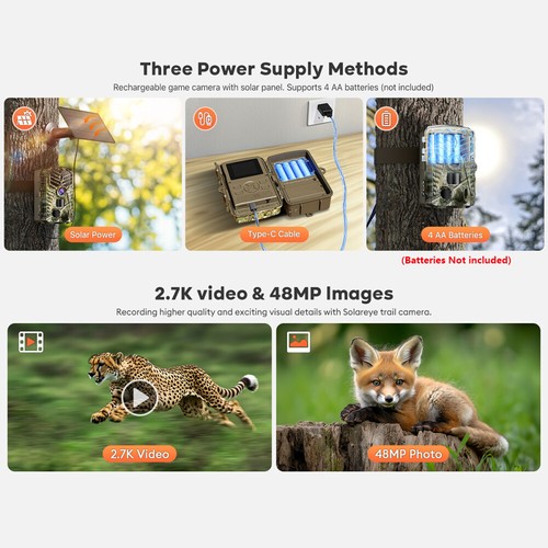Wildkamera mit App - 2,7K 48MP WLAN Wildtierkamera Solar mit Bewegungsmelder - Bild 13 von 16