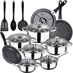 Bateria De Cocina 12 Piezas San Ignacio Cassel En Acero Inoxidable Con Juego De