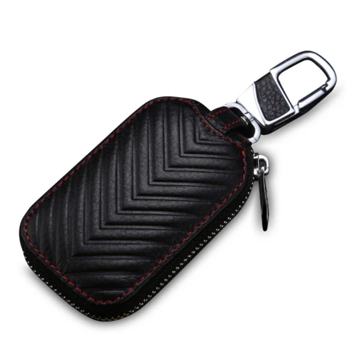 1/2Pc Car Key Chain Bag Leather Smart Key Holder Cover Remote Fob Zipper Case US - Bild 3 von 19