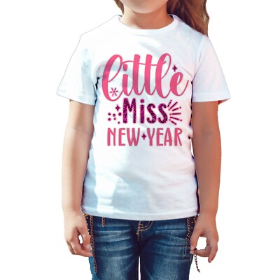 Silvester Little Miss Silvester Glitzer Glitzer Party Abend Feier Kinder T-Shirt