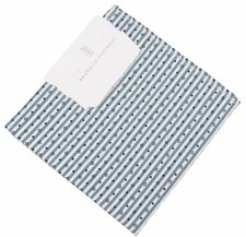 BRUNELLO CUCINELLI Handkerchief Cloth Pocket Square 100 Cotton Striped