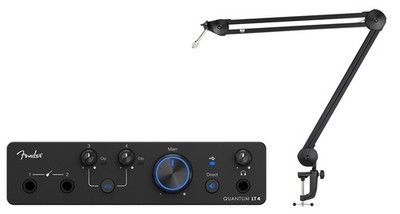Fender Quantum LT 4 USB-C 4x2 Bus Powered Recording Interface+Mic Boom Arm