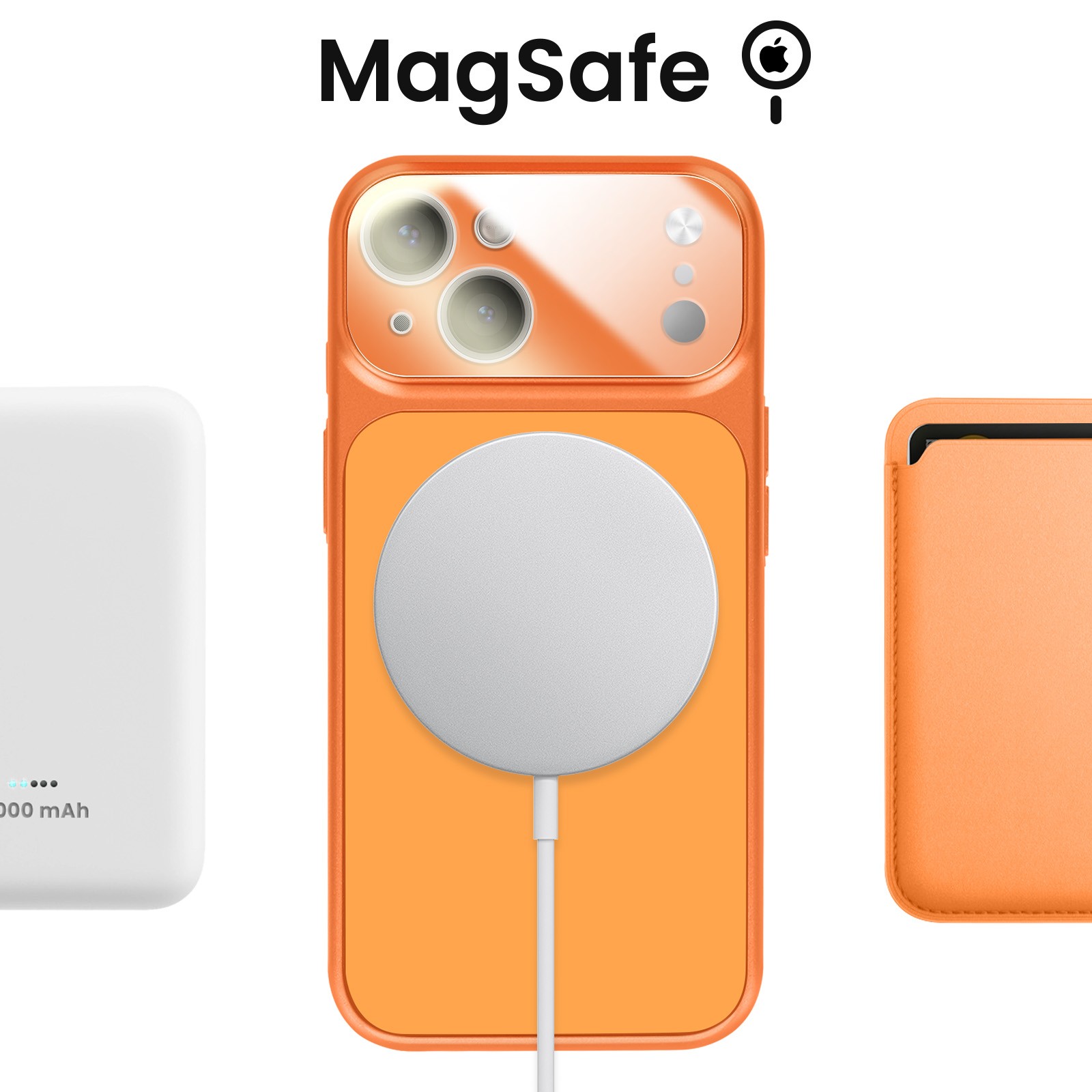Coque iPhone 13 en verre AG mat orange anti-trace