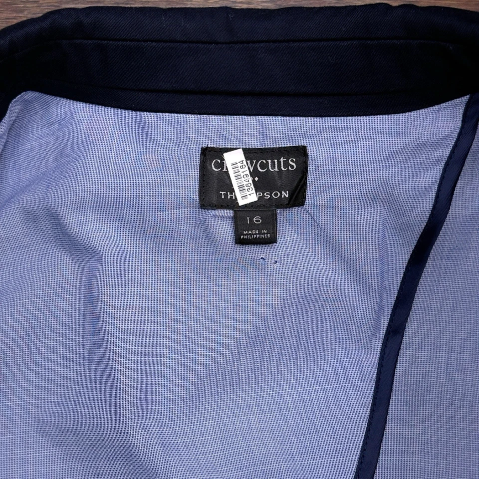 J Crewcuts Thompson костюм куртка молодежи 16 темно-синий блейзер эластичной - Изображение 3 из 4