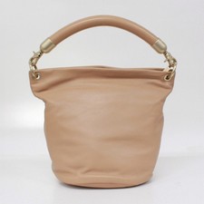 Chanel Coco Mark Calfskin Shoulder Bag Women Beige One Size