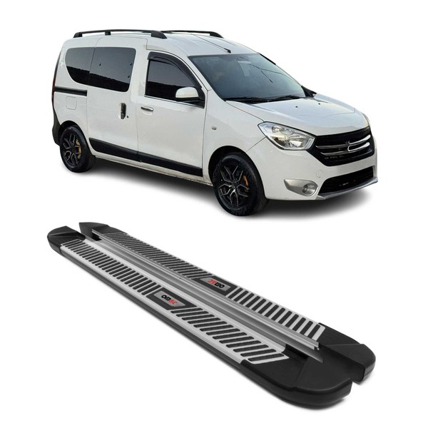 Trittbretter Seitenbretter Seitenschweller FüR Dacia Dokker 2012-21 Schwarz Alu-image