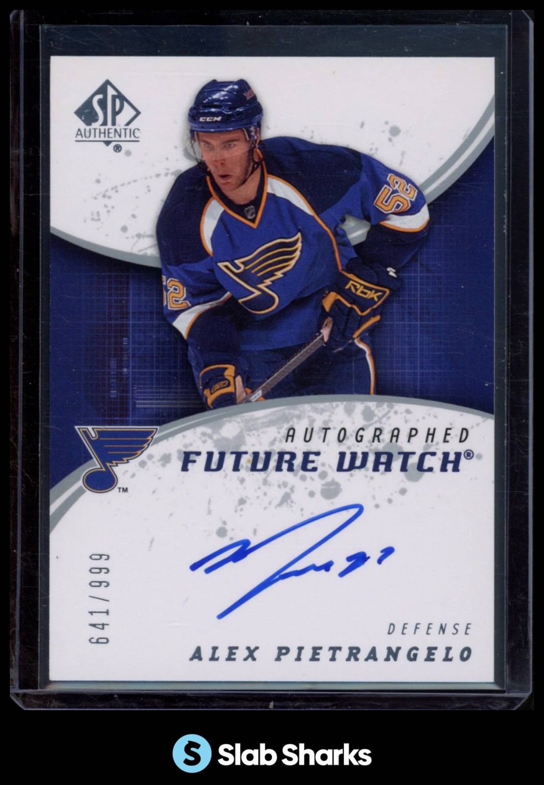 2008 SP AUTHENTIC #231 ALEX PIETRANGELO AUTO RC FUTURE WATCH ROOKIE /999