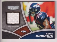 BRIAN DAWKINS 2010 TOPPS UNRIVALED FOOTBALL JERSEY RELIC CARD #D 019/349