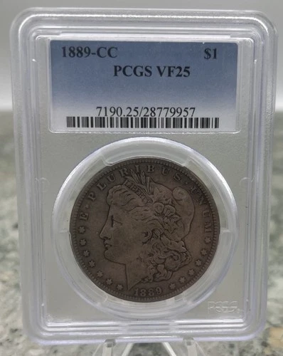 1889-CC Morgan Silver Dollar — PCGS VF25 — Scarce Carson City Issue