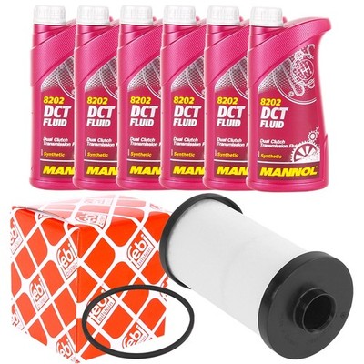 ÖLWECHSEL-SET FEBI FILTER + 6L MANNOL DCT ÖL 6-GANG DQ250 GETRIEBE-ÖL