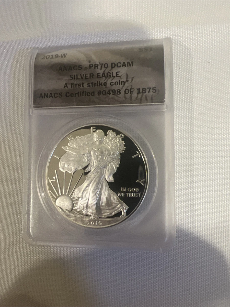 American Eagle PR 70 Graded Proof ANACS Certified Silver Bullion