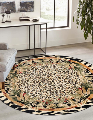 Wildlife Collection Animal Inspired with Cheetah Bordered Design Area Rug (4' 0