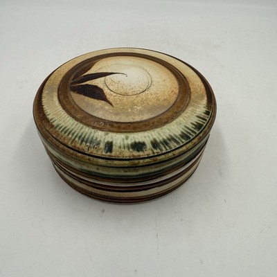 John Hunter Studio Art Pottery Handmade Trinket Dish With Lid, Artist Signed