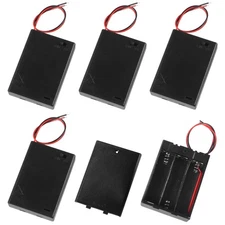 5pcs 3 AA Battery Holder with Cover and Switch, 3X 1.5V AA Battery Holder Cas...