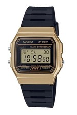 Casio Casio Collection Web-Exclusive Model F-91WM-9AJH Men's Black x Gold