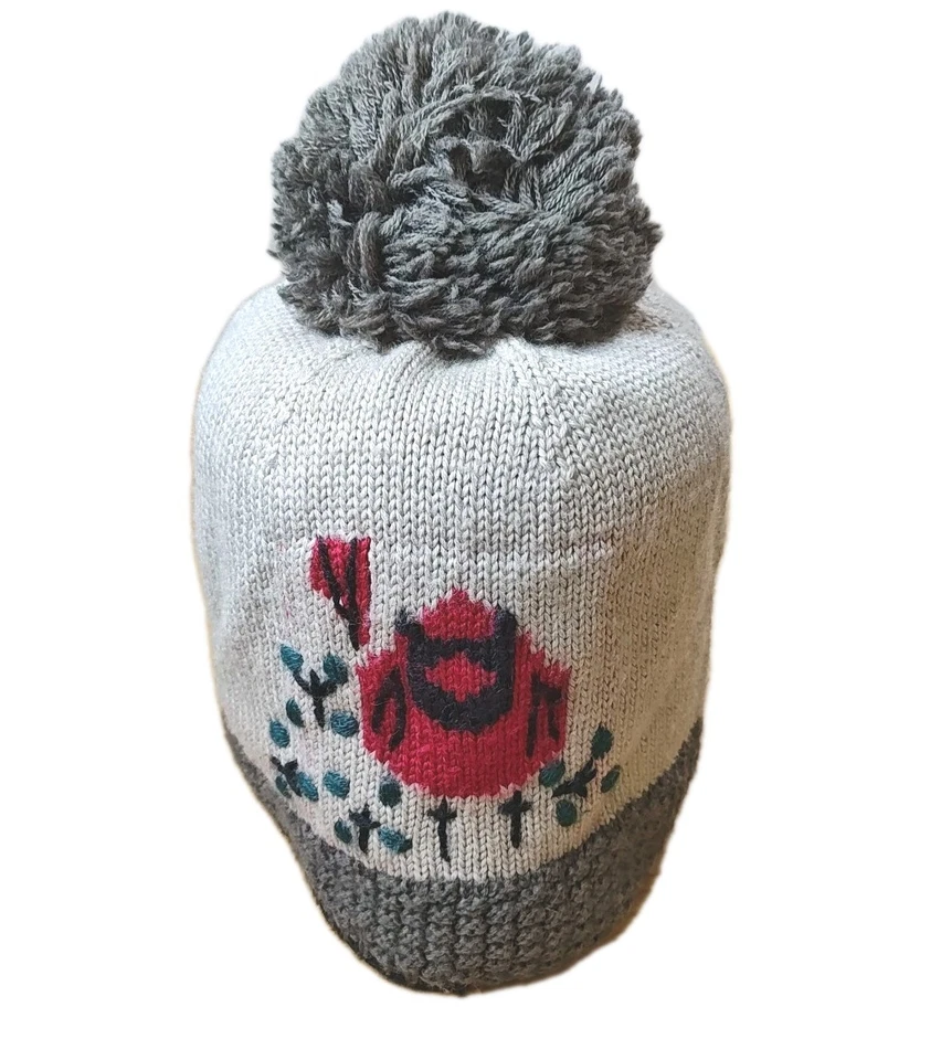 Smartwool Buena Suerte Rojo Cardenal Pájaro Lana Merino Gorro Gorra Esquí Casa O/S Foto 2 de 4