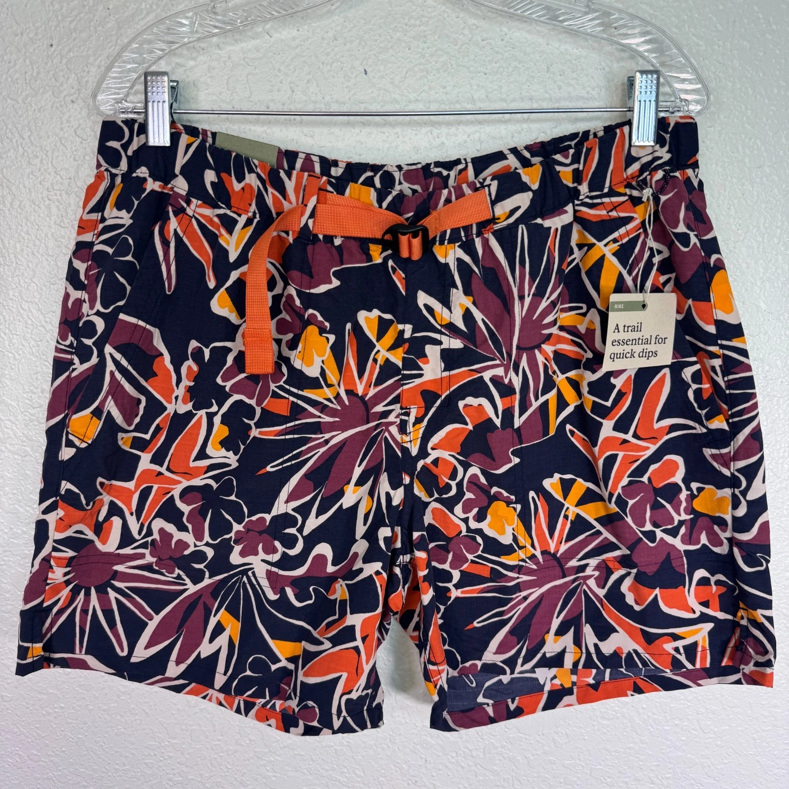 REI Trail Made Amphib Shorts Mens Medium Belted Ripstop Hiking Swim UPF 50 NEW
