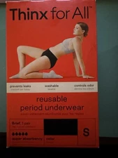 Thinx for All Reusable Period Underwear Brief Panties Small Black Super NEW