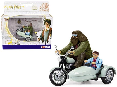 #ad Motorcycle and Sidecar Light Green with Harry and Hagrid Figures quot;Harry Potter $53.56