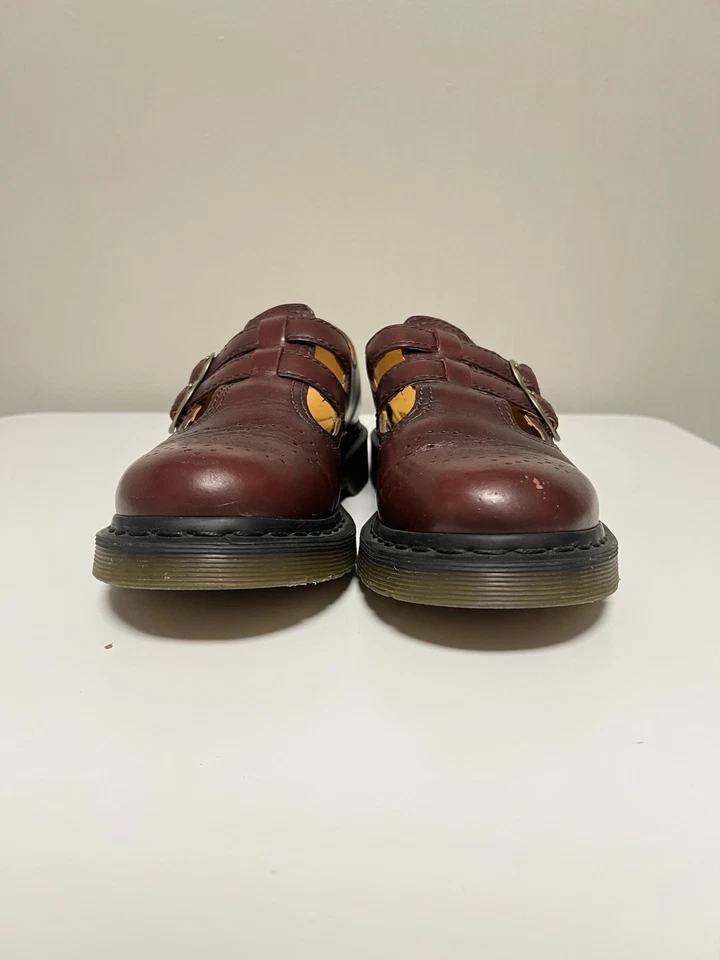 Dr. Martens 12916 Mary Jane Brown Burgundy Leather Shoes Women’s US 8 EU 39 - Image 2 of 4