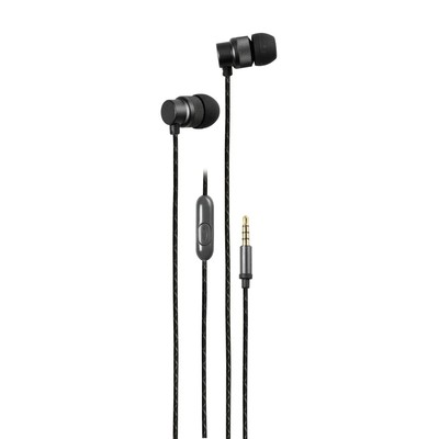 Stilvolle VIVANCO In-Ear Kopfhörer, Schwarz, mit Mikrofon, Urban Metallic