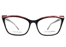 Lulu Guinness Eyeglasses Frames L929 BLK Black Pink Cat Eye Full Rim 53-16-140