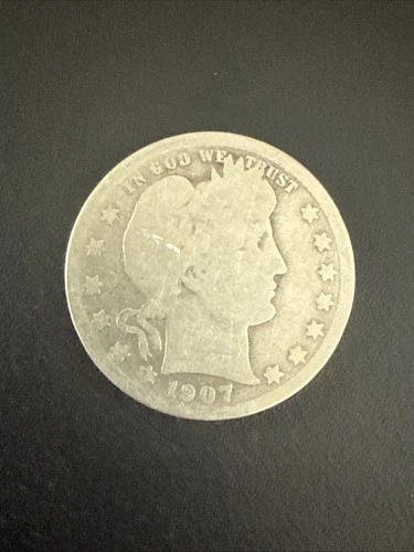 1907 Barber Quarter  - 90% Silver