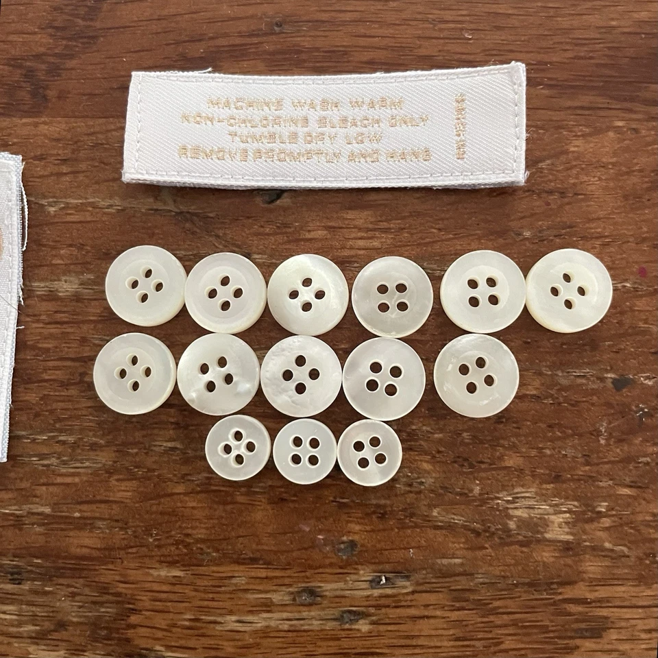 Brooks Brothers Replacement Shirt Buttons Shell 14 White Golden Fleece - Image 2 of 4