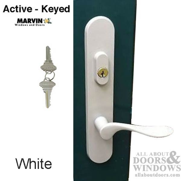 Marvin Entry Door Handle Keyed With Thumbturn White Active Keyed