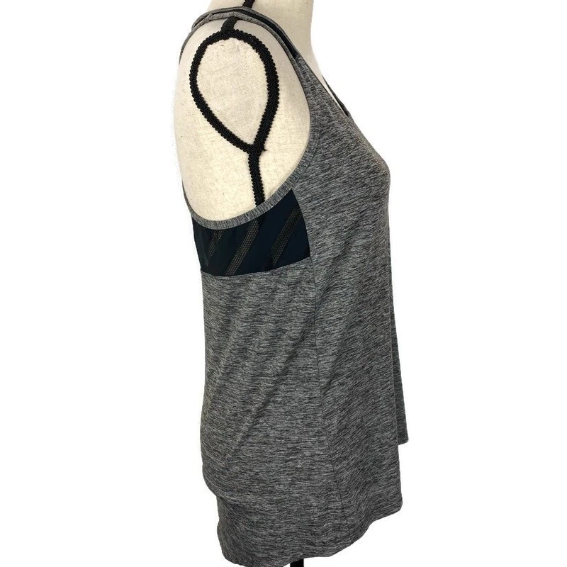 Camiseta sin mangas C9 Champion Racerback negra gris dúo malla seca entrenamiento para mujer talla pequeña Foto 2 de 4