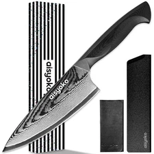 Damascus 6.5" Chef Knife Sharp Kitchen Knife Japan VG-10 Stainless Steel Carb...