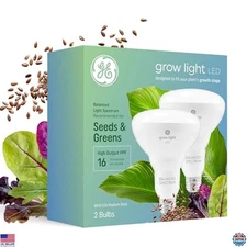 GE Indoor Plant Grow Lights - BR30 LED Floodlight Bulbs, 25K Hour Lifespan,