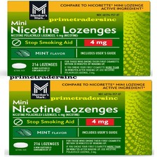 2 Pack - Member  s Mark Nicotine Mini Lozenge,Flavor: Mint 4 MG . 216 ct.