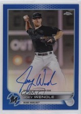 2022 Topps Chrome Veteran Blue Refractor 61/150 Joey Wendle #CVA-JWE Auto 8az