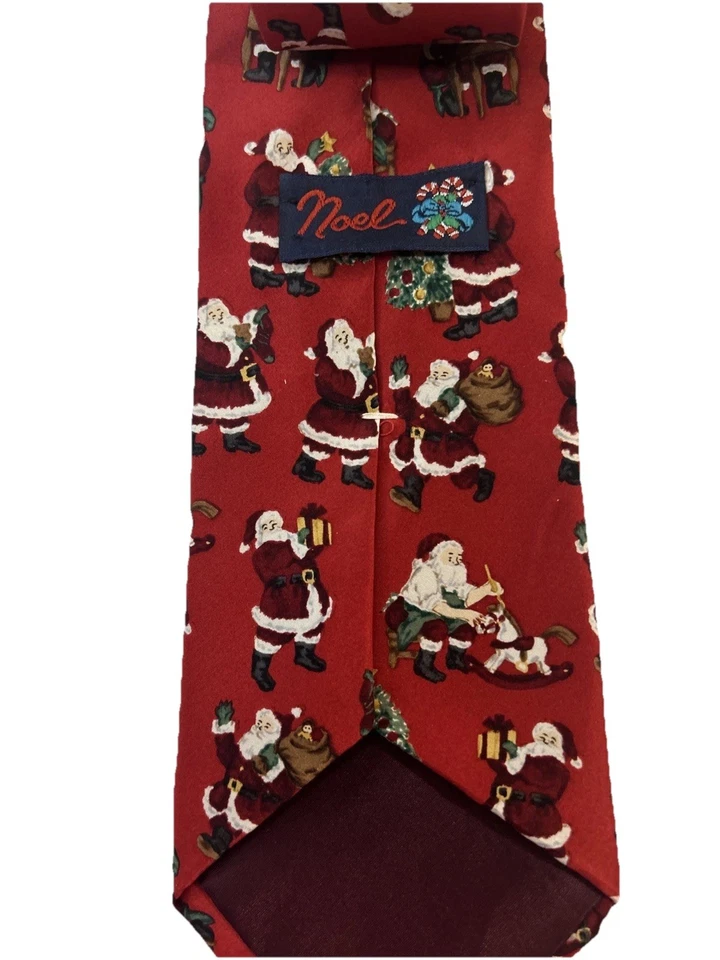 🎄 Corbata Noel Christmas Tie Santa’s List | Santa Red Holiday | 100% Seda EE. UU. Foto 3 de 4