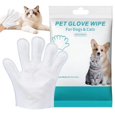 6PCS Rinse Free Shampoo Mittens Pet Bath Wipes Cleaning Gloves For Dog & Cat 