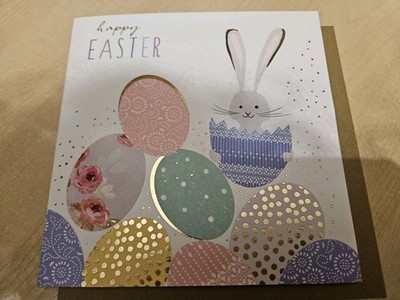 OSTERHASE & EI KARTE MIT UMSCHLAG GLÄNZEND GOLD SARA MILLER SCHMIED