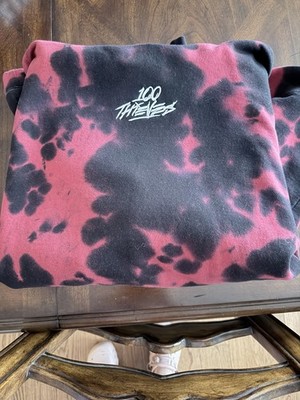 100 Thieves Tie-Dye hoodie  jam  red and black