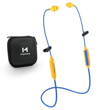 MIPEACE Bluetooth Noise-Canceling Earbuds, Wireless 19hr Battery, Safety Yellow