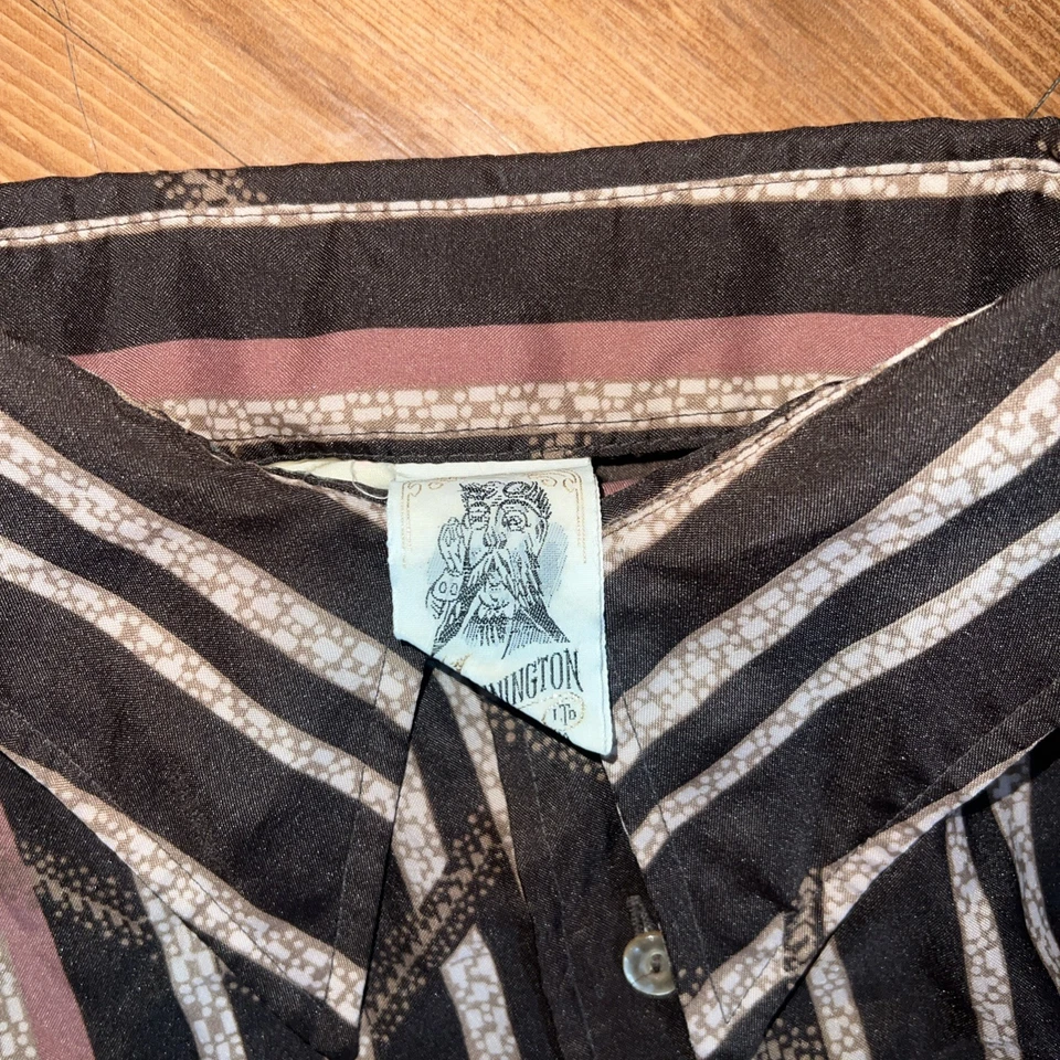 Настоящая винтажная рубашка 70-х на пуговицах с цветочным узором Kensington California размер большой - Изображение 2 из 4