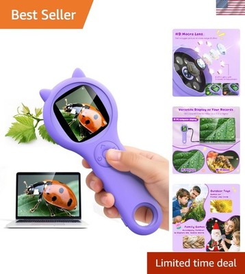 Delightful Kids Microscope - 200X Handheld STEM Science Kit - Purple Adventure!