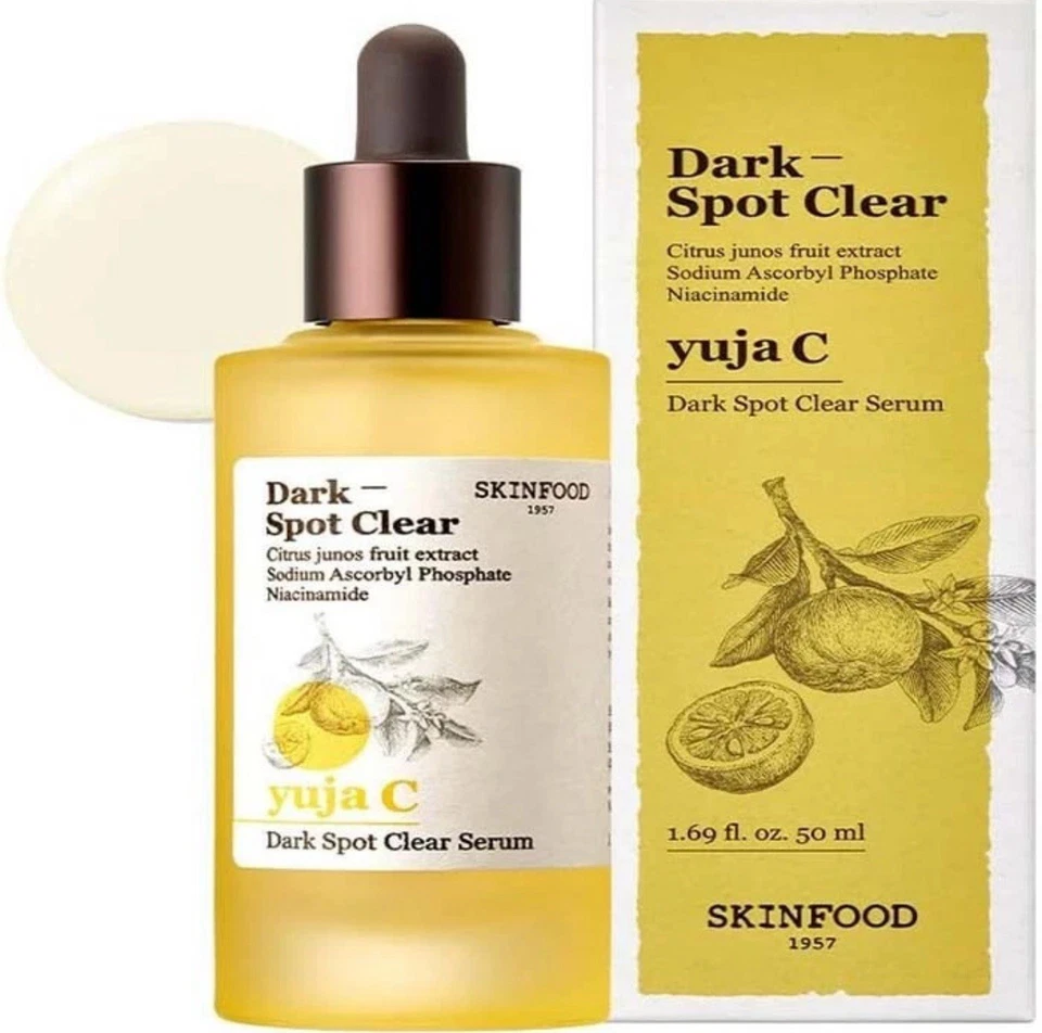 SKINFOOD Yuja C Suero Transparente Manchas Oscuras 50 ml - Iluminador y Corrector de Manchas EE. UU. Foto 2 de 4
