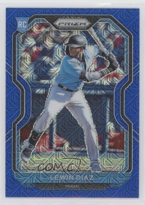 2021 Panini Prizm Blue Mojo Prizm 53/199 Lewin Diaz #50 Rookie RC 2x9