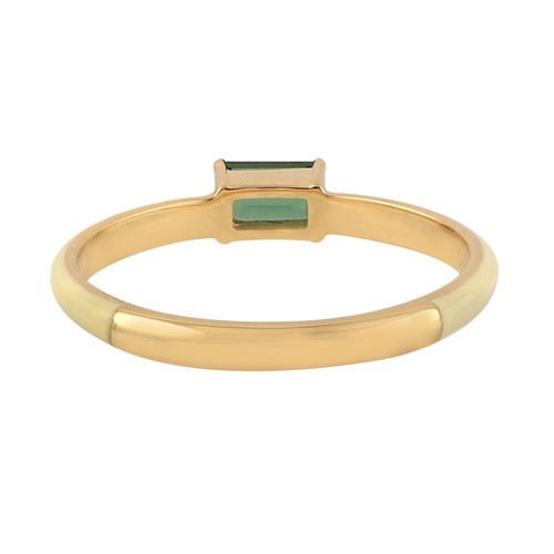 Black Friday Baguette Turmalina 14k Oro Esmalte Anillo Joyería Hecha a Mano - Imagen 4 de 6