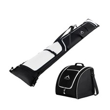 Ski Bag and Boot Bag Combo, Padded Skis Bag for Air Travel, Safety Reinforce ...