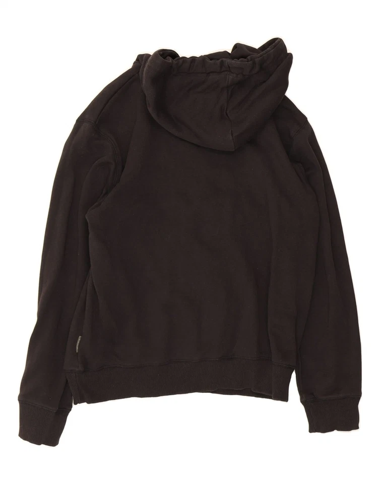 FCUK женщин большого размера толстовка с капюшоном джемпер Великобритании 14 средний черный хлопок DG07 - Изображение 2 из 3